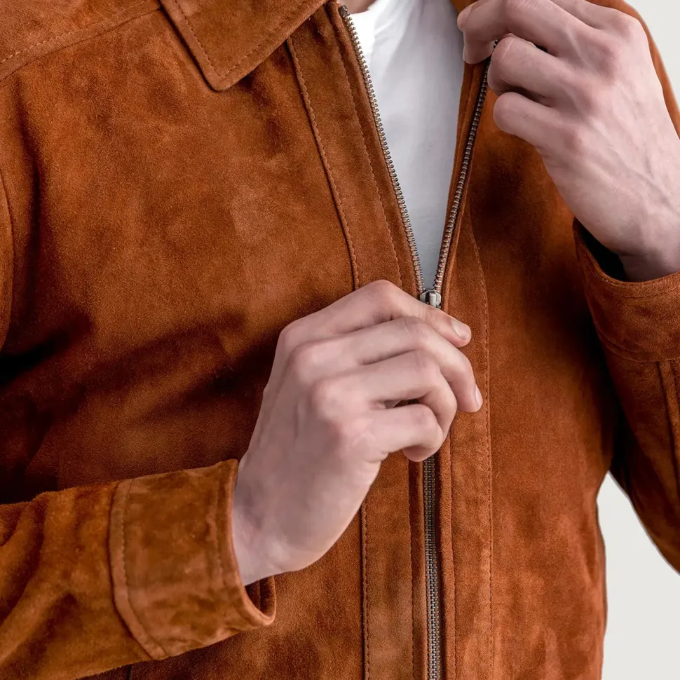 Inferno Brown Suede Leather Jacket