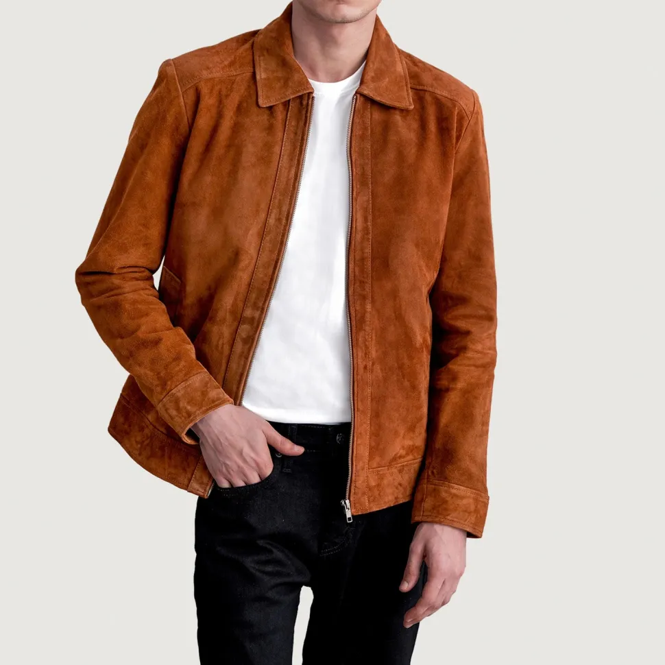 Inferno Brown Suede Leather Jacket
