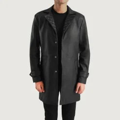 Infinity Black Leather Coat