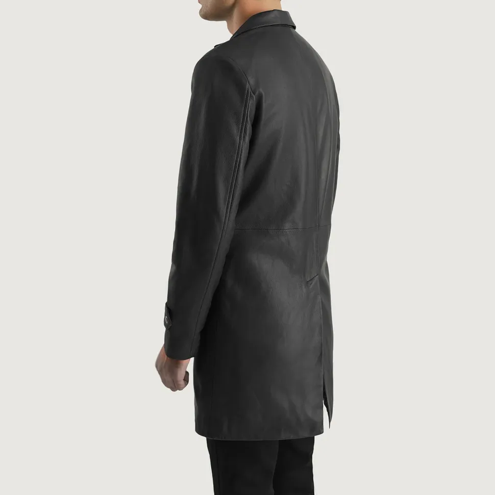 Infinity Black Leather Coat