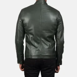Ionic Green Leather Biker Jacket