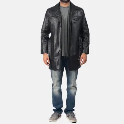 Jordan Black Leather Coat