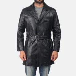 Jordan Black Leather Coat
