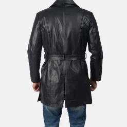 Jordan Black Leather Coat