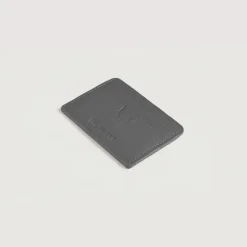 Karl Grey Leather Card Holder
