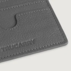 Karl Grey Leather Card Holder