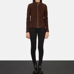Kelsee Mocha Suede Biker Jacket