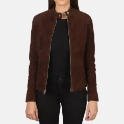 Kelsee Mocha Suede Biker Jacket