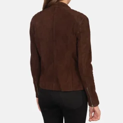 Kelsee Mocha Suede Biker Jacket