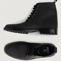 Knight Derby Black Matte Nubuck Leather Boots - TerraGrip