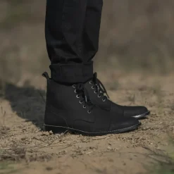 Knight Derby Black Nubuck Leather Boots