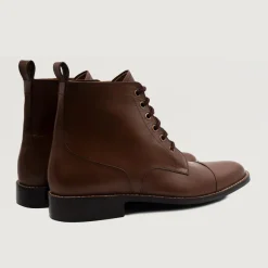 Knight Derby Brown Leather Boots