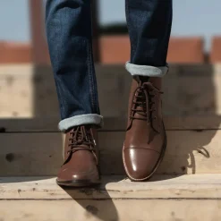 Knight Derby Brown Leather Boots