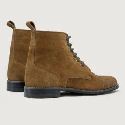 Knight Derby Brown Suede Leather Boots - StudGuard