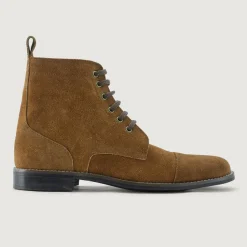 Knight Derby Brown Suede Leather Boots - StudGuard