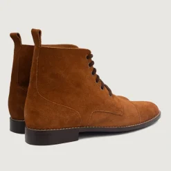 Knight Derby Brown Suede Leather Boots