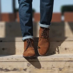 Knight Derby Brown Suede Leather Boots