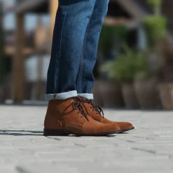 Knight Derby Brown Suede Leather Boots