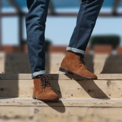Knight Derby Brown Suede Leather Boots
