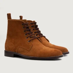 Knight Derby Brown Suede Leather Boots