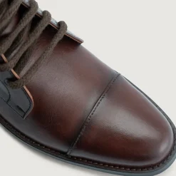 Knight Derby Burnished Brown Leather Boots - StudGuard
