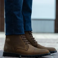 Knight Derby Burnt Copper Pullup Leather Boots - TerraGrip
