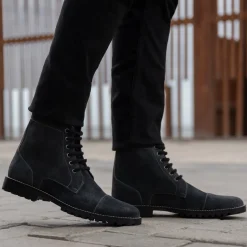 Knight Derby Grey Suede Leather Boots - TerraGrip