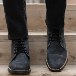 Knight Derby Grey Suede Leather Boots - TerraGrip