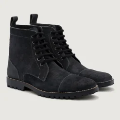 Knight Derby Grey Suede Leather Boots - TerraGrip