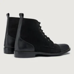 Knight Derby Hybrid Black Leather Boots - StudGuard