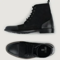 Knight Derby Hybrid Black Leather Boots - StudGuard