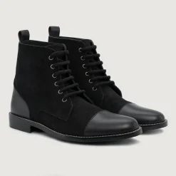 Knight Derby Hybrid Black Leather Boots - StudGuard