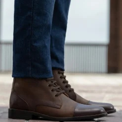 Knight Derby Hybrid Brown Leather Boots - StudGuard