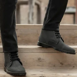 Knight Derby Matte Black Pullup Leather Boots - TerraGrip