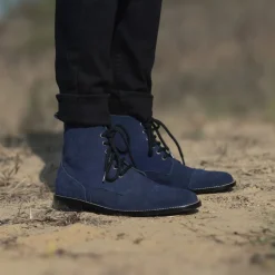 Knight Derby Midnight Blue Suede Leather Boots