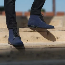 Knight Derby Midnight Blue Suede Leather Boots