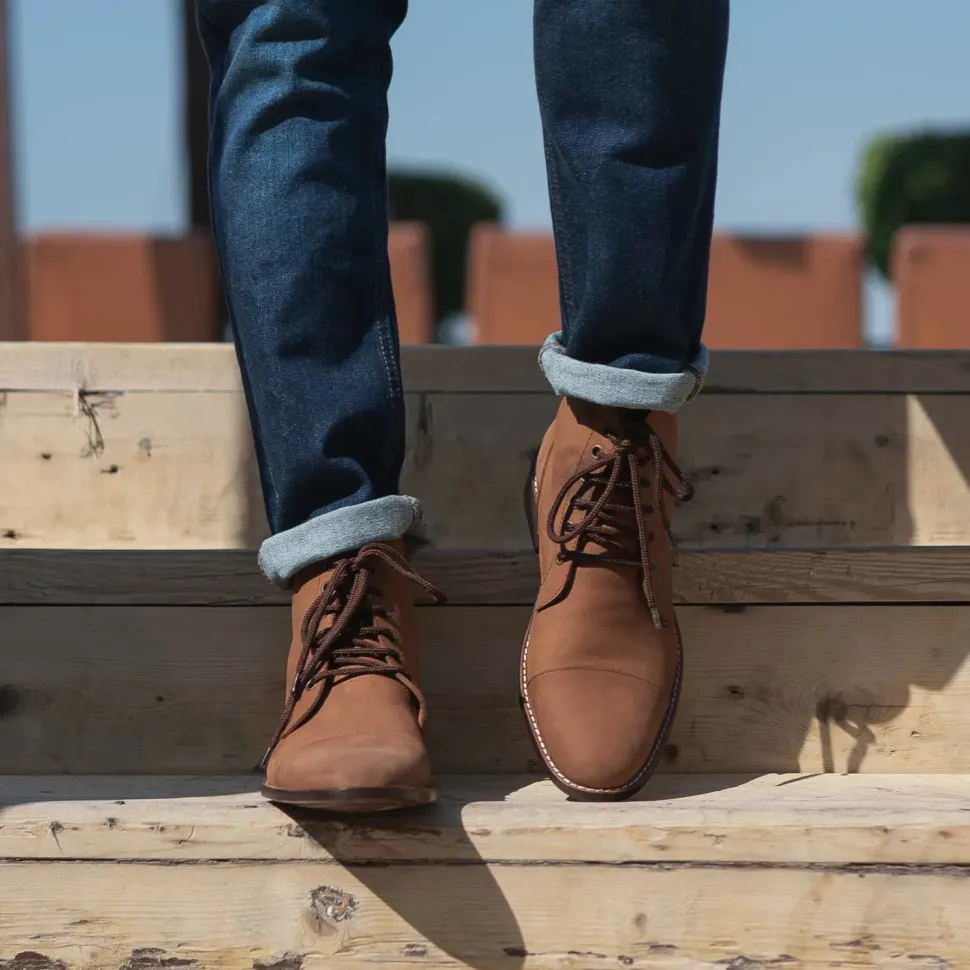 Knight Derby Oil Pull-up Brown Leather Boots
