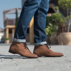 Knight Derby Oil Pull-up Brown Leather Boots