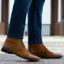 Knight Derby Tan & Brown Leather Boots - StudGuard