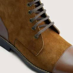 Knight Derby Tan & Brown Leather Boots - StudGuard
