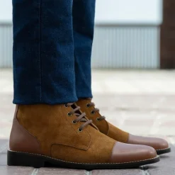 Knight Derby Tan & Brown Leather Boots - StudGuard