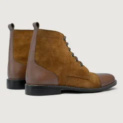 Knight Derby Tan & Brown Leather Boots - StudGuard