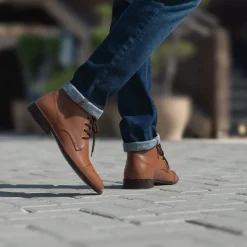 Knight Derby Tan Leather Boots