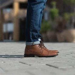 Knight Derby Tan Leather Boots