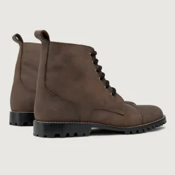 Knight Derby Waxed Brown Pullup Leather Boots - TerraGrip