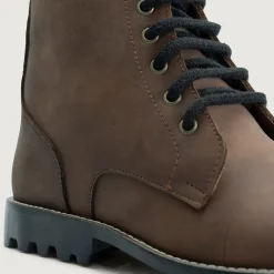 Knight Derby Waxed Brown Pullup Leather Boots - TerraGrip