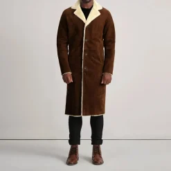 Kolby Brown Suede Shearling Coat