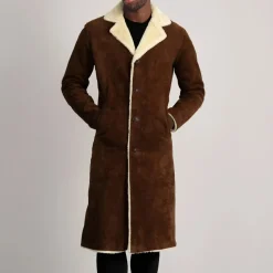 Kolby Brown Suede Shearling Coat