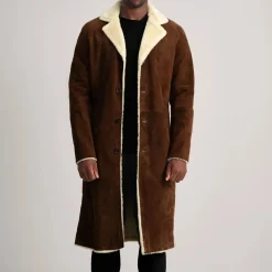 Kolby Brown Suede Shearling Coat