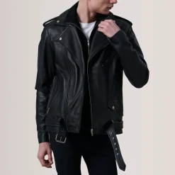 Kole Black Leather Double Rider Jacket
